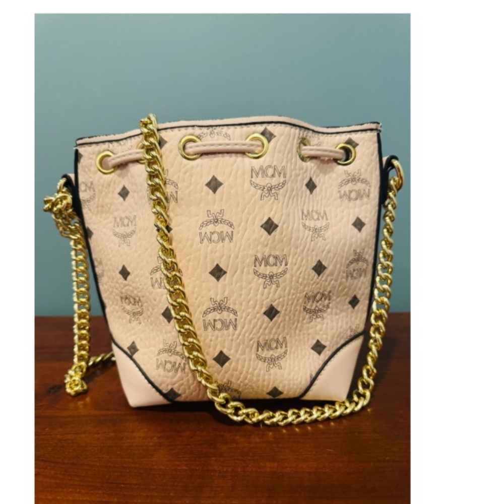 (NWOT) MCM Crossbody Bucket Purse - Pink - Picture 12 of 14